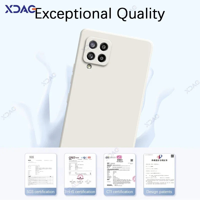 Samsung Luxury Soft Square Liquid Silicone Case - Ultimate Protection for Galaxy A22 4G & A42 5G