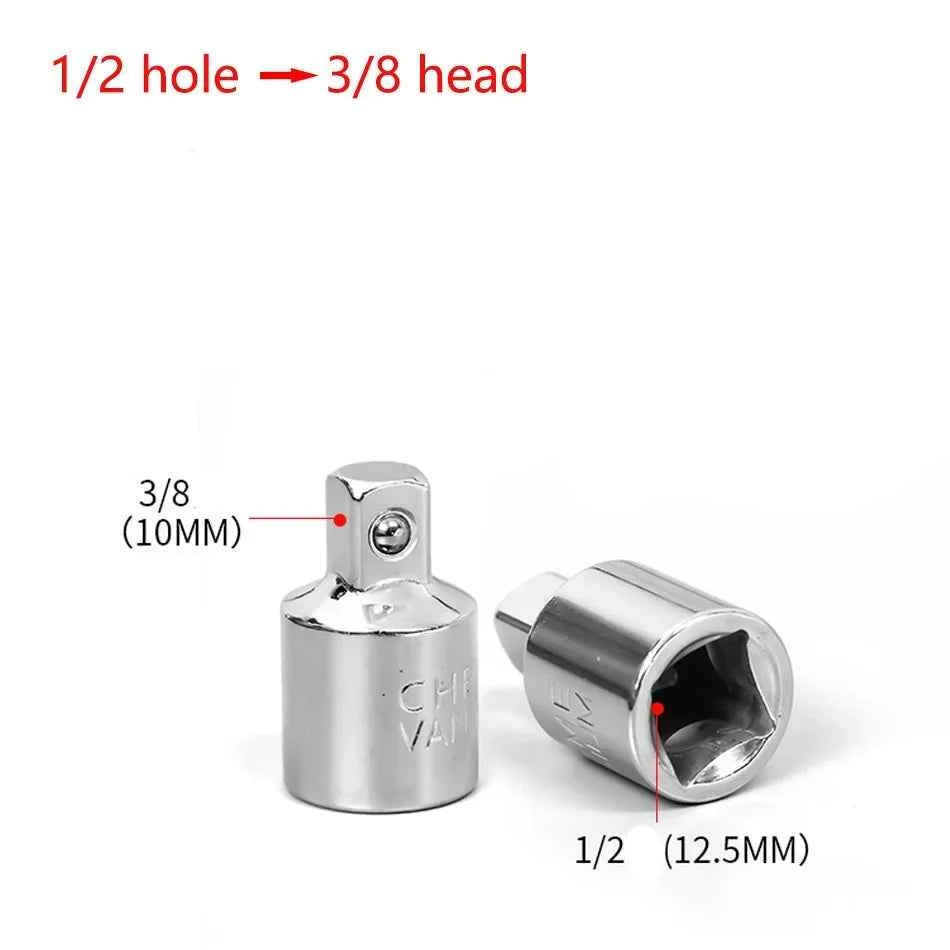 1/4" 3/8" 1/2" Ratchet Wrench Socket Converter Sleeve Head Chrome Vanadium Sleeve Drive Converter Transform Joint Hand Tools