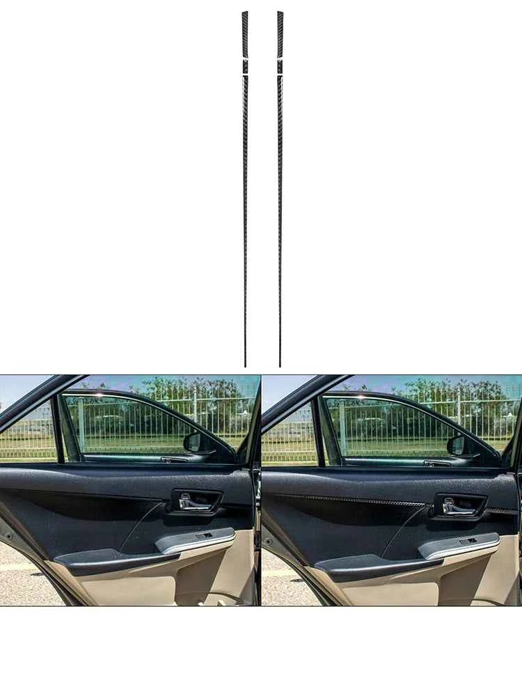 Carbon Fiber Material Black Stickers Cover Trim For Toyota Camry 2012 2013 2014 Car Interior Decorative Accessories