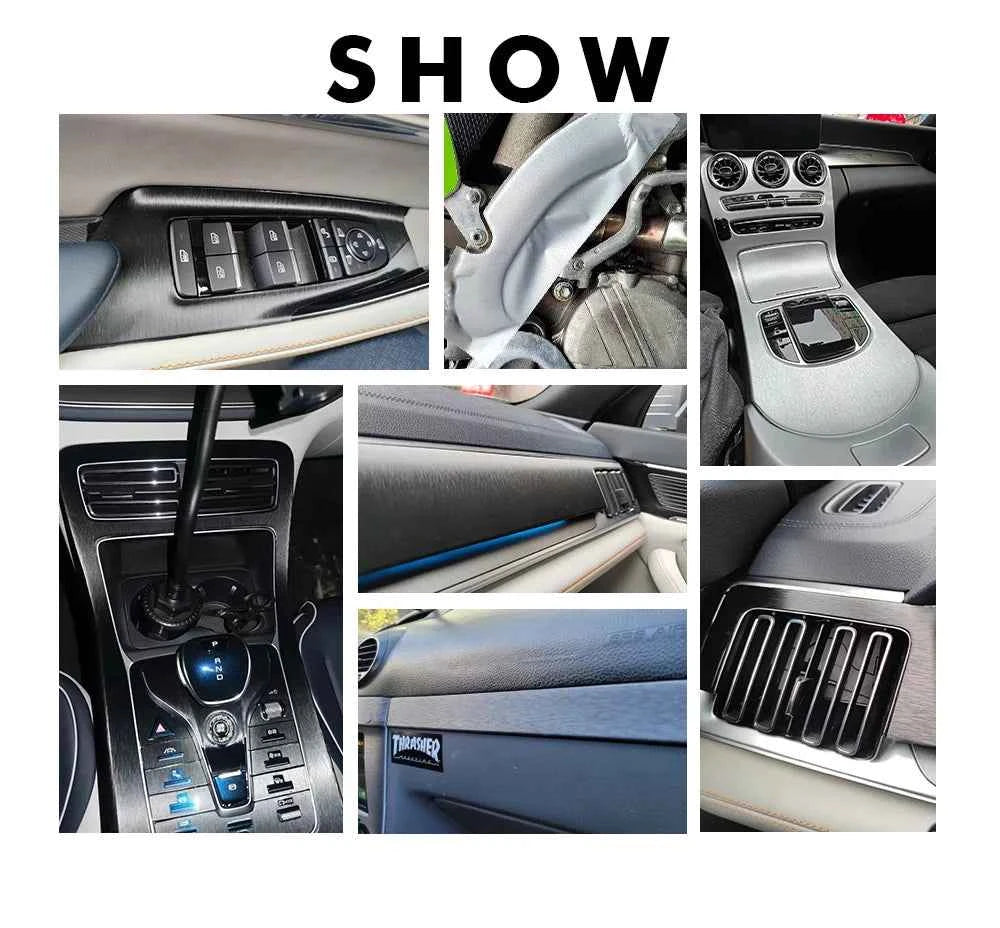 Vinyl Wrap Balck Brushed Aluminum Vinyl Wrap Film Waterproof PVC Car Wrap Air Release Grey Matt Brushed Computer Car Accessories