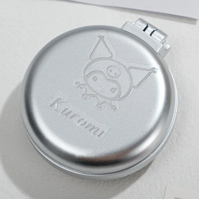 Sanrio Anime Hello Kitty Melody Kuromi Portable Folding Hair Comb with Mirror Cute Makeup Tools Cushion Massage Comb