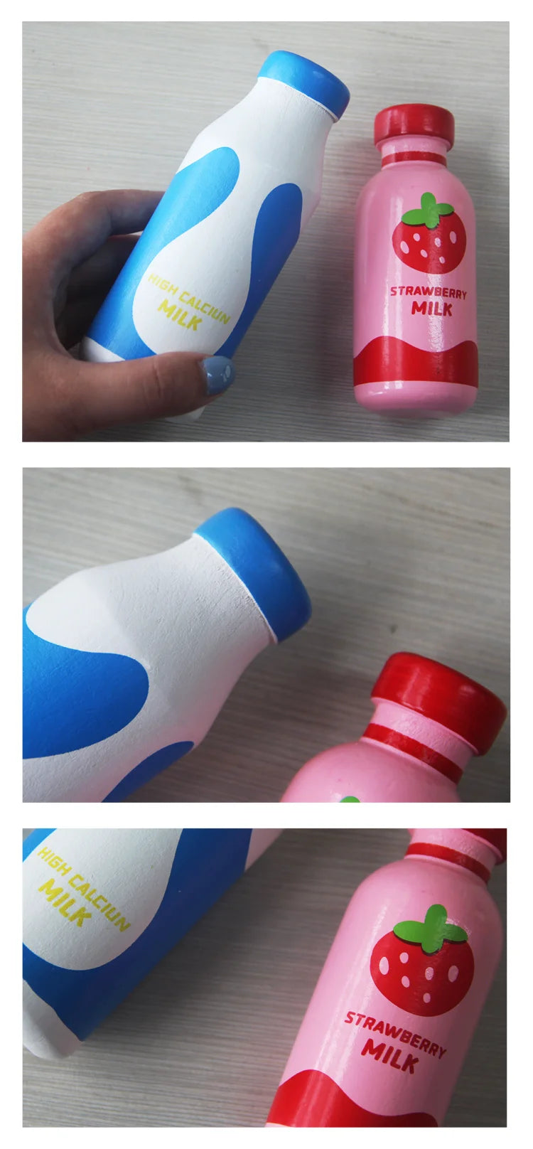 Children Pretend Play Wooden Milk Drink Set Kitchen Food Toys Montessori Learning Educational Kids Simulation Imitation Game