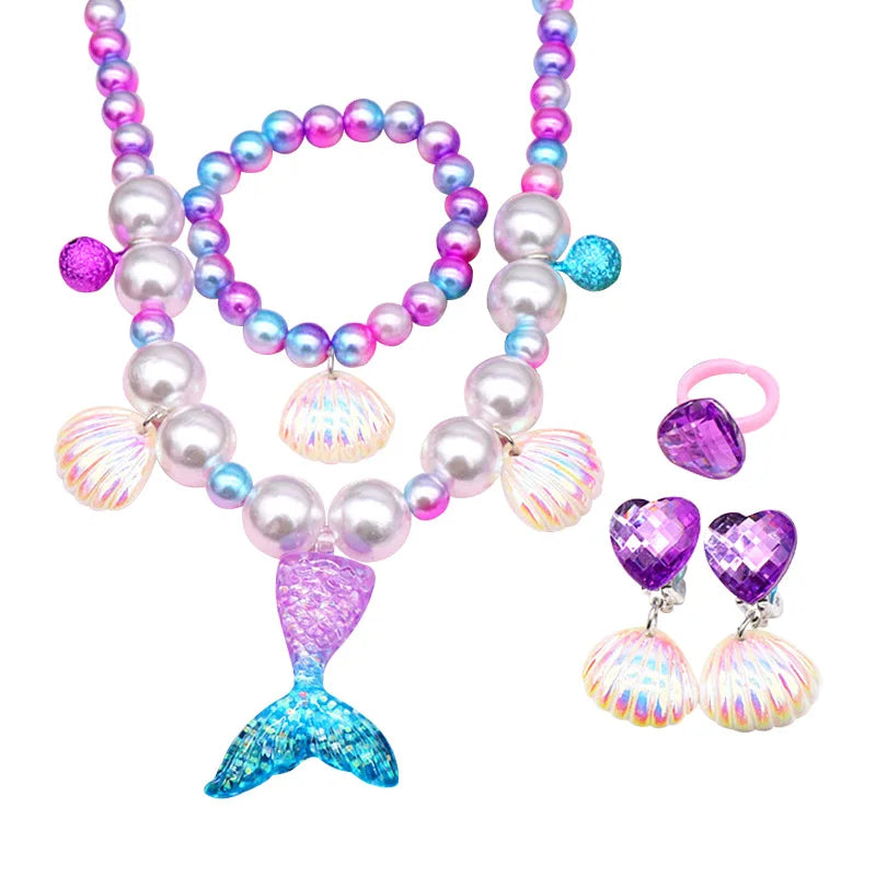 Girls Princess Dress Accessories Gloves Wand Crown Jewelry Set Princess Wig Braid Princess Dress Costume Cosplay Accessories