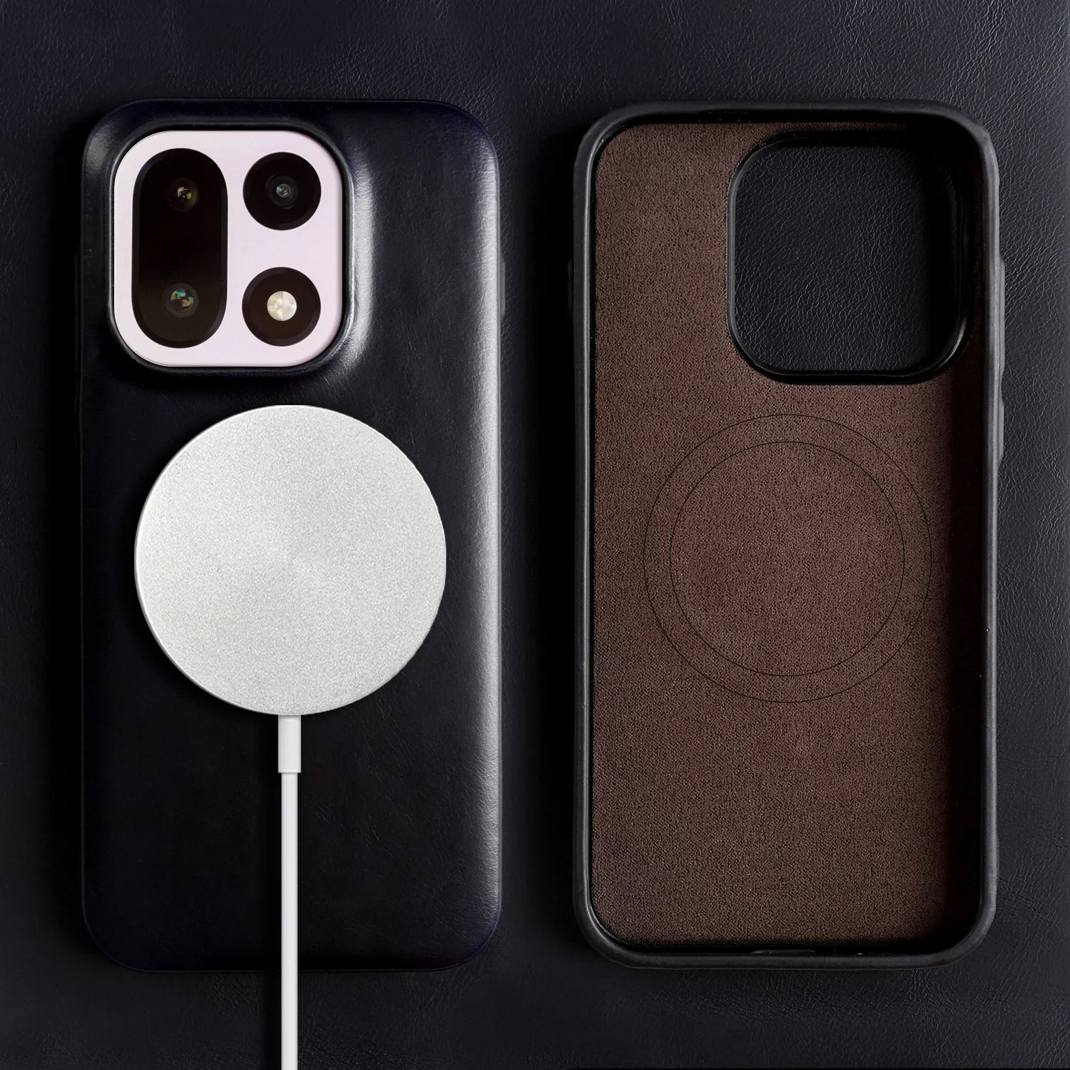 Luxury Magnetic Genuine Leather Case For Oneplus 15 11 12R 13R 10Pro Ace5 Pro Full Wrapped for Magsafe Back Cover Phone Cases