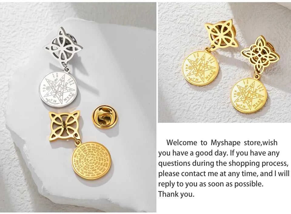 Witch Knot Tetragrammaton Pentagram Badge Pins Stainless Steel Brooch for Women Men Amulet Accessories Witchcraft Jewelry Gifts The jack market .AU The jack market .AU Jewellery & Chains $ 47 200001033:350853#A Steel Color