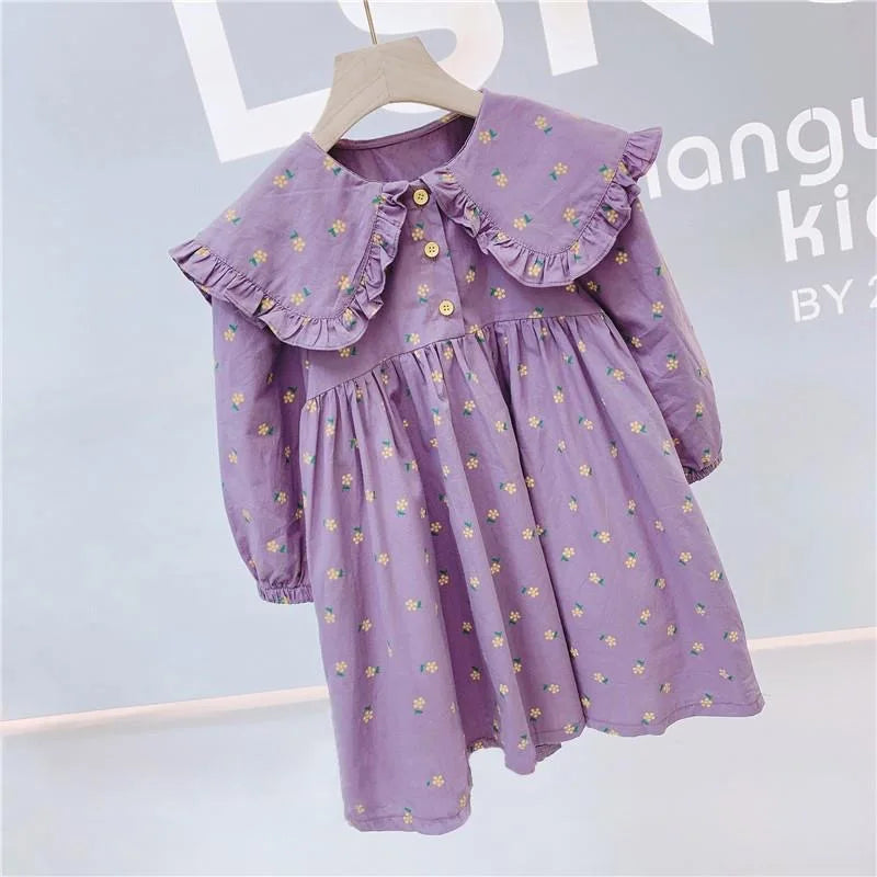 Sweetheart Couture Princess Dress - Casual Pink Cotton-Linen Dress with Big Turn Down Collar for Summer 2023