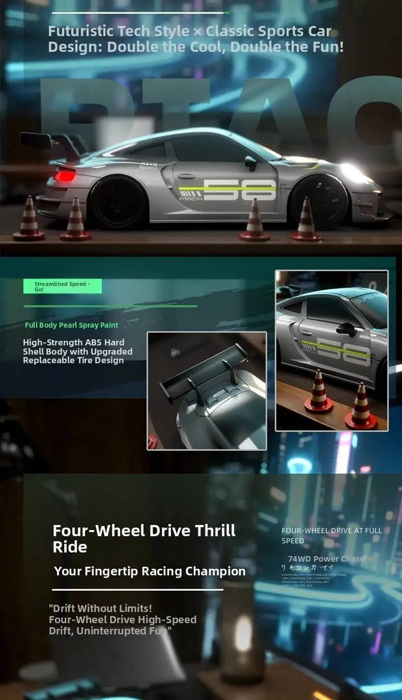 2025 New, Limited Edition Rc Drift GT3 RS 911 MI SU7 1:20 Drift Racing Car, Racing Kids Gift with High Speed Remote Control