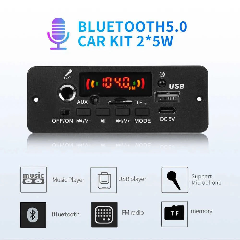 Bluetooth 5.0 10W Amplifier MP3 Decoder Board Wireless Music Player 5V Car FM Radio Module USB TF for Music Subwoofer Speaker The jack market .AU The jack market .AU Accessories Electronics $ 50 14:193#2X5W