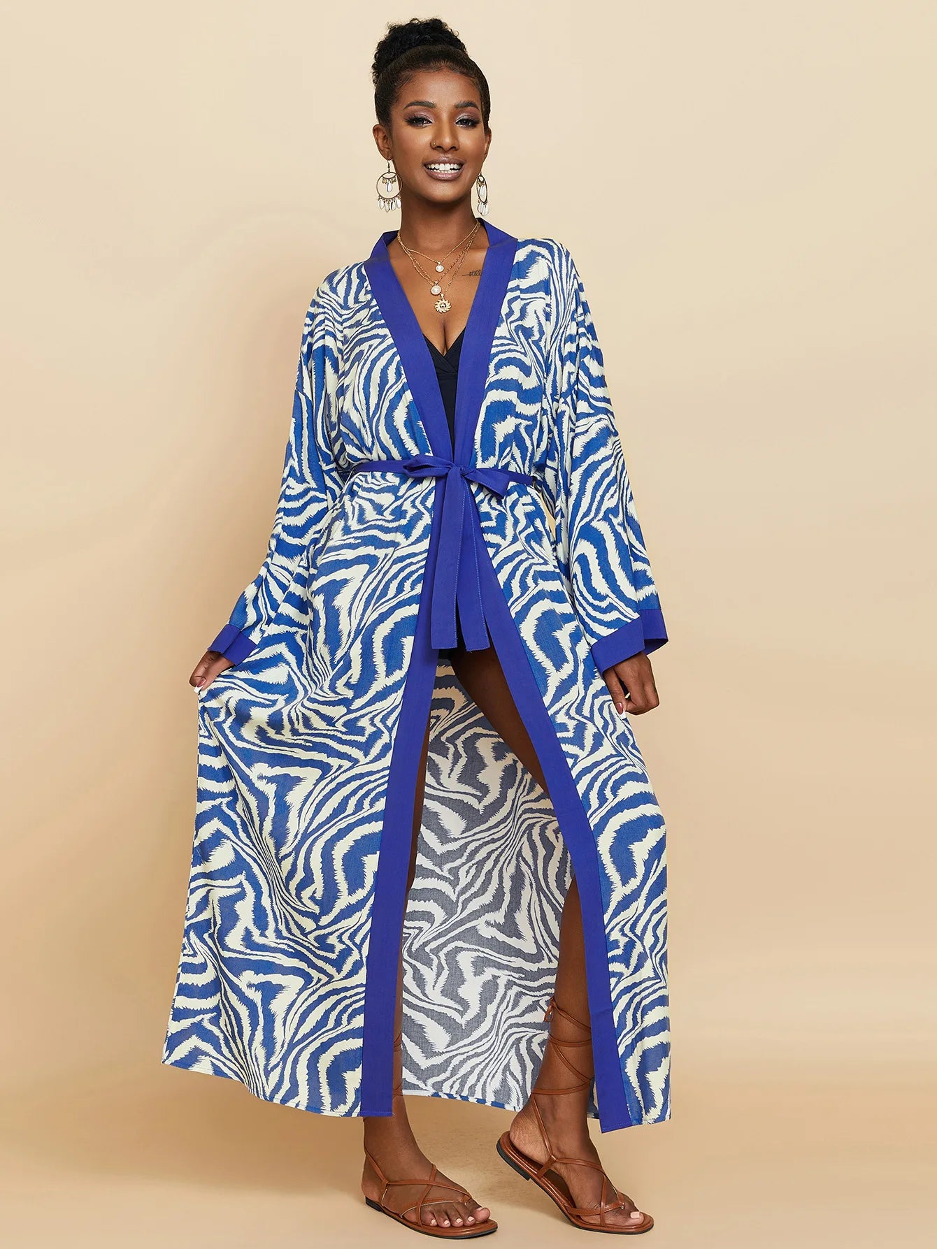 2026 Women's Kaftan Beach Cover-Up Dress - Stylish Long Tunic for Summer Bikinis & Beachwear