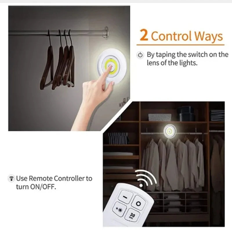 Dimmable LED Under Cabinet Light with Remote Control Battery Operated LED Closets Lights Wardrobe Bathroom lighting Night Light - Jack market 1988Jack Market 1988