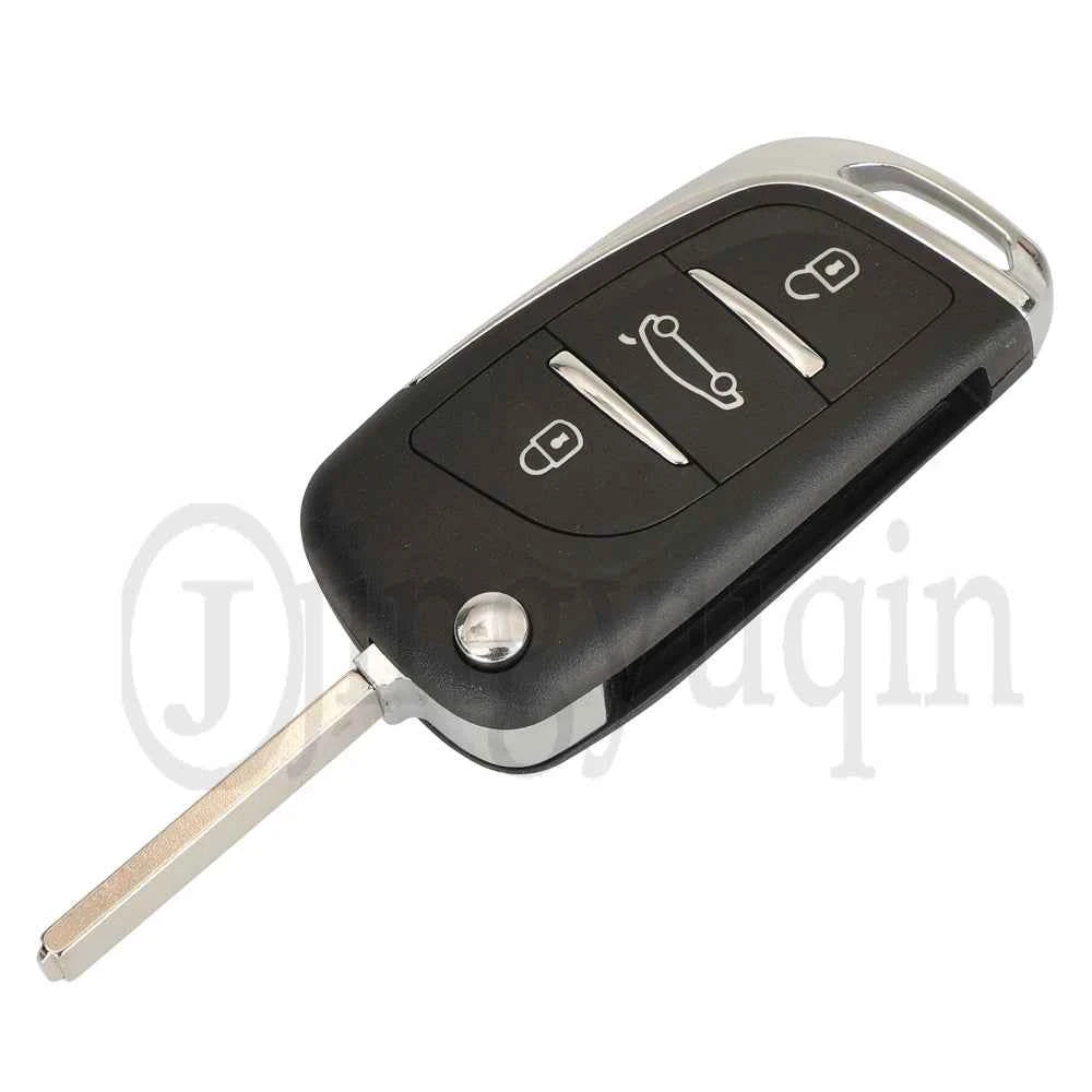 jingyuqin 3 Buttons For Citroen Ds4 2012 C3 2017 C4 201- Fit Peugeot 508 Filp Remote Car Key 433MHz ID46 Chip Fob HU83 VA2 Blade