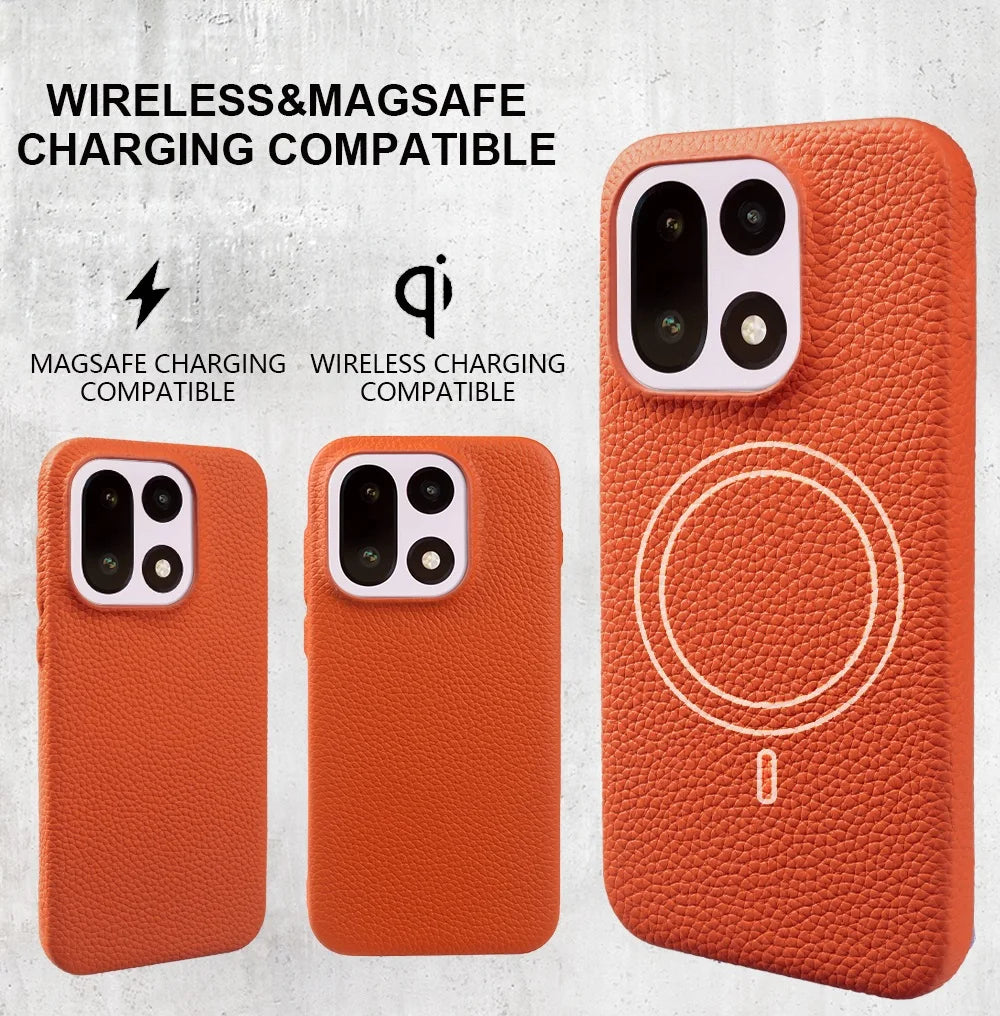 For Oneplus 15 Case 13R 12 10R 8Pro 7T 9R 7TPro Case Luxury Genuine Leather Cases For Magsafe Oneplus Phone Cover Magnetic Coque