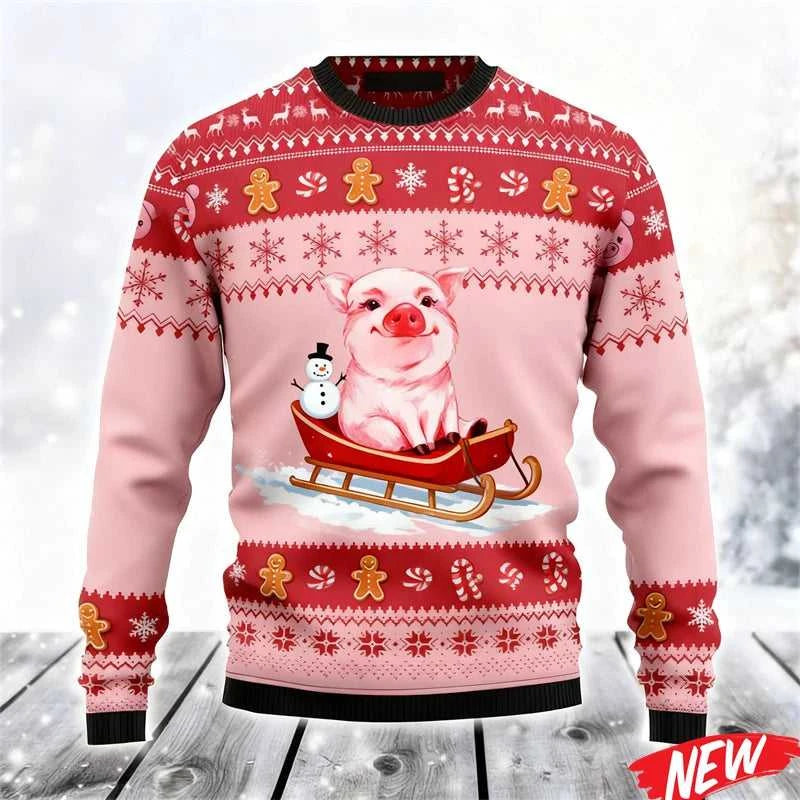 2026 Ugly Christmas Sweater For Men Cute Animal Pig Pattern Oversized Sweatshirt Family New Year Holiday Round Neck Hoodie The jack market .AU The jack market .AU Men Fashion $ 40 14:365458#Swea-ZXA68967;5:100014065