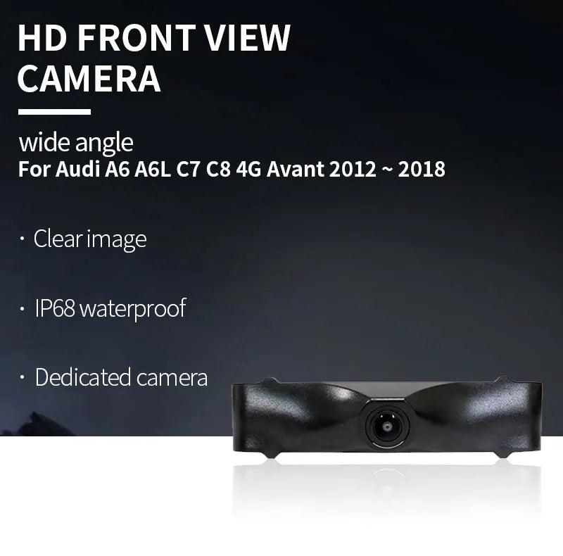 AHD Car Front View Camera Night Vision Waterproof Front Grille Camera For Audi A6 A6L C7 C8 4G Avant 2012 ~ 2018