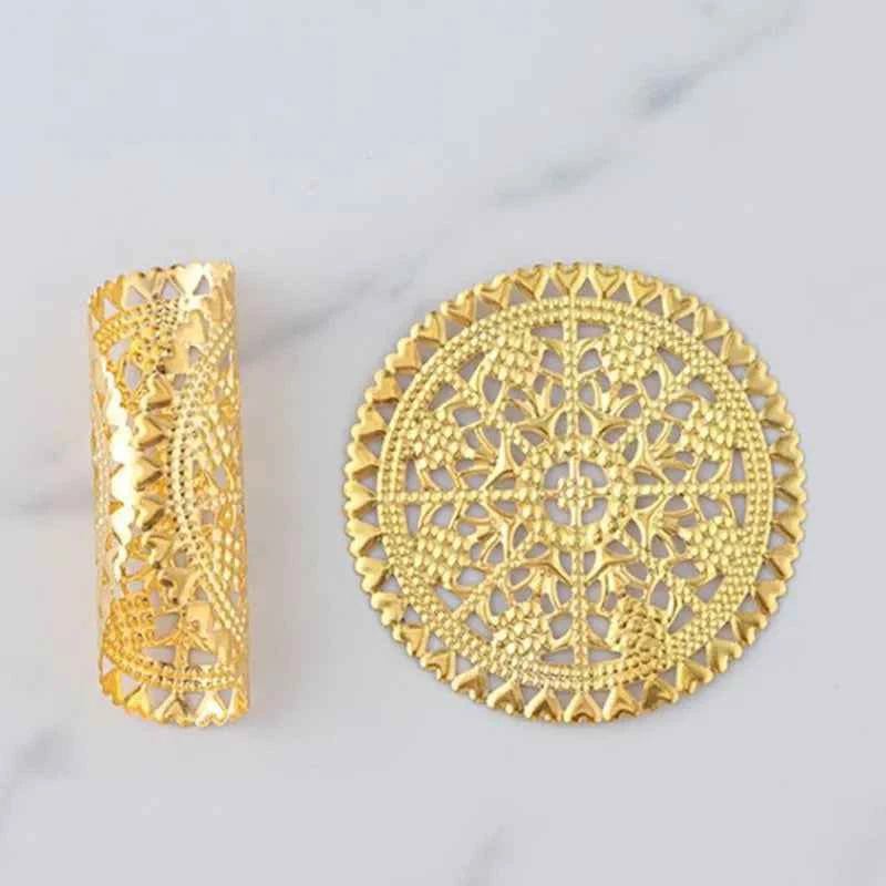 5 Pcs Big Open Dreadlocks Hair Beads Hair Rings Hairpin Metal Headdress DIY Wig Alloy Buckle Gold Silver Hair Accessories