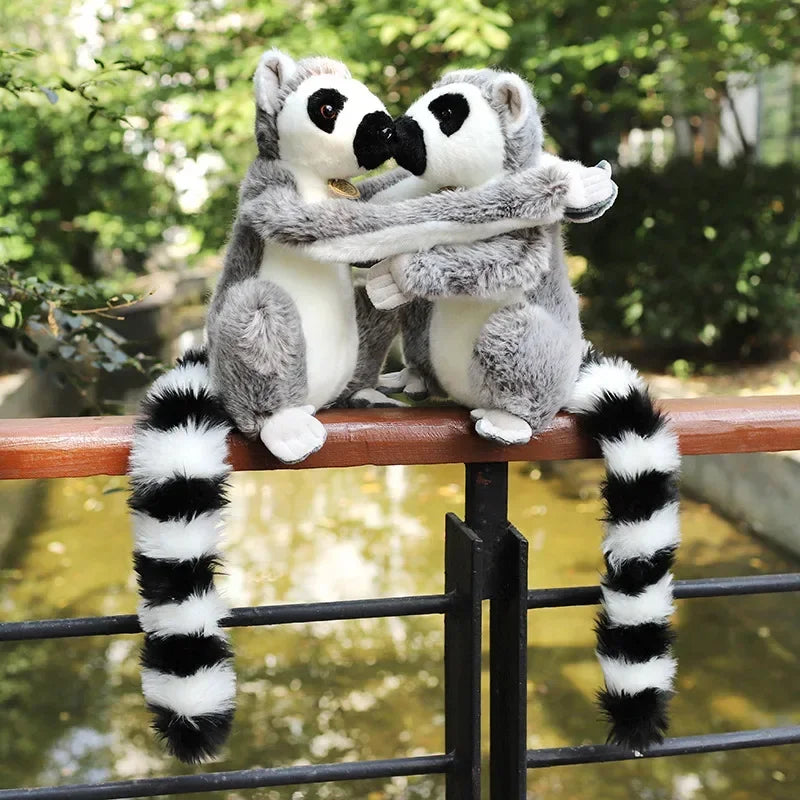 Simulation Lemur Plush Animal Monkey Toys Realistic Kawaii Stuffed Doll Room Decor Soft Pillow Children Boys Birthday Gifts