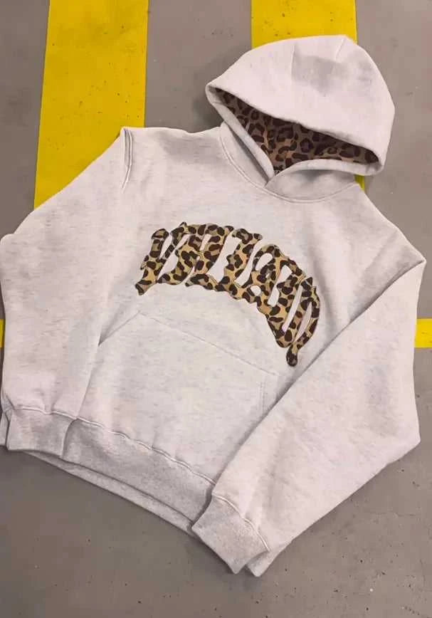 2025 European and American new trendy high street leopard print loose hooded sweatshirt casual stacking sweatpants The jack market .AU The jack market .AU Men Fashion $ 48 14:691#Pant;5:100014065