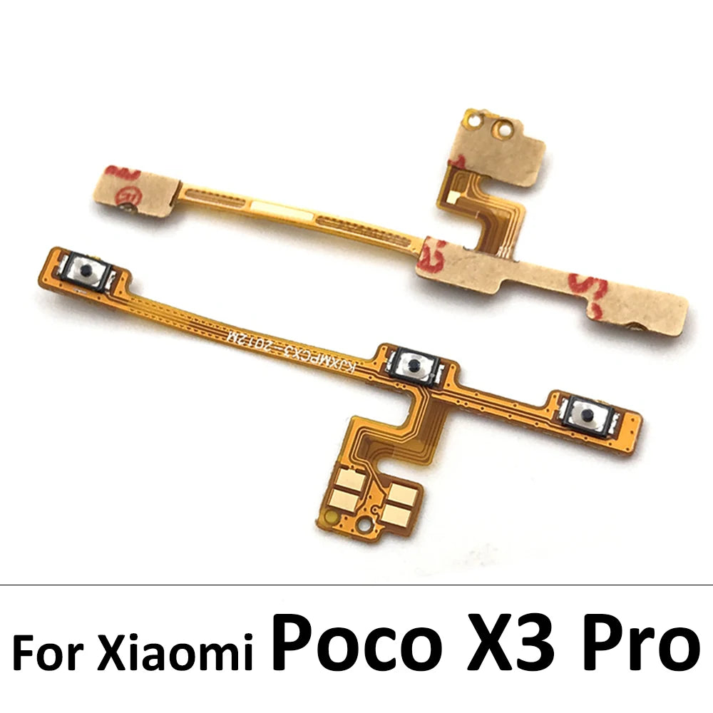 New For Xiaomi Poco F1 F2 X3 GT X4 Pro 5G M3 Pro A1 A2 A3 Lite Power Switch On Off Volume Key Button Flex Cable Replacement