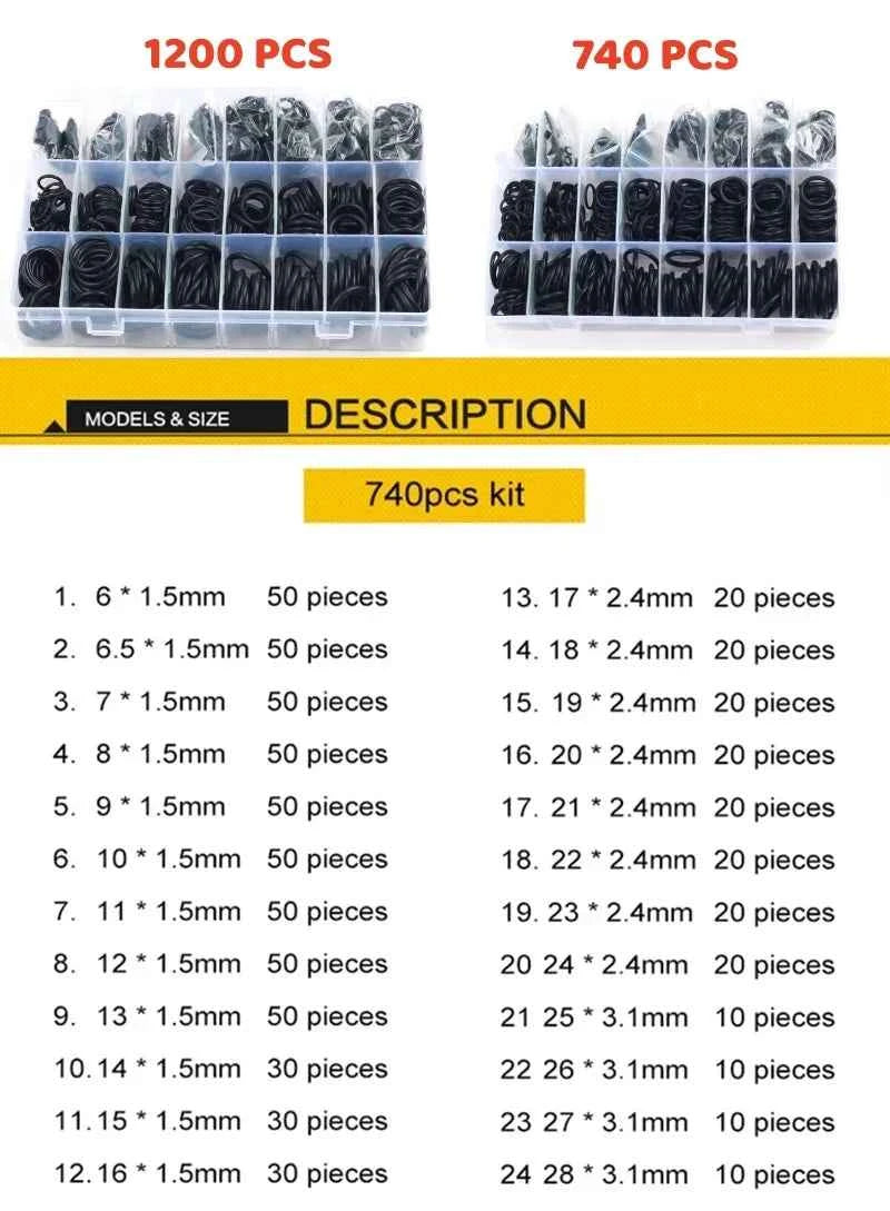 24Sizes Universal Car Air Conditioning HNBR O Rings Auto Repair Tools Compressor Rubber Rings Sealant Car Accessories