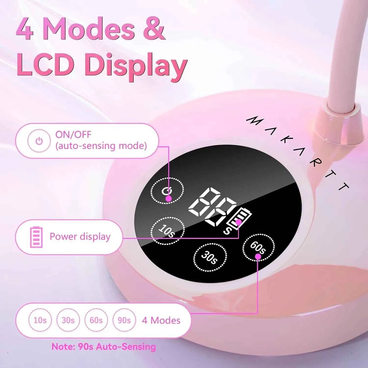 Makartt Mini UV LED Nail Lamp - Rechargeable & Fast-Curing Gooseneck Design for Perfect Gel Nails at Home