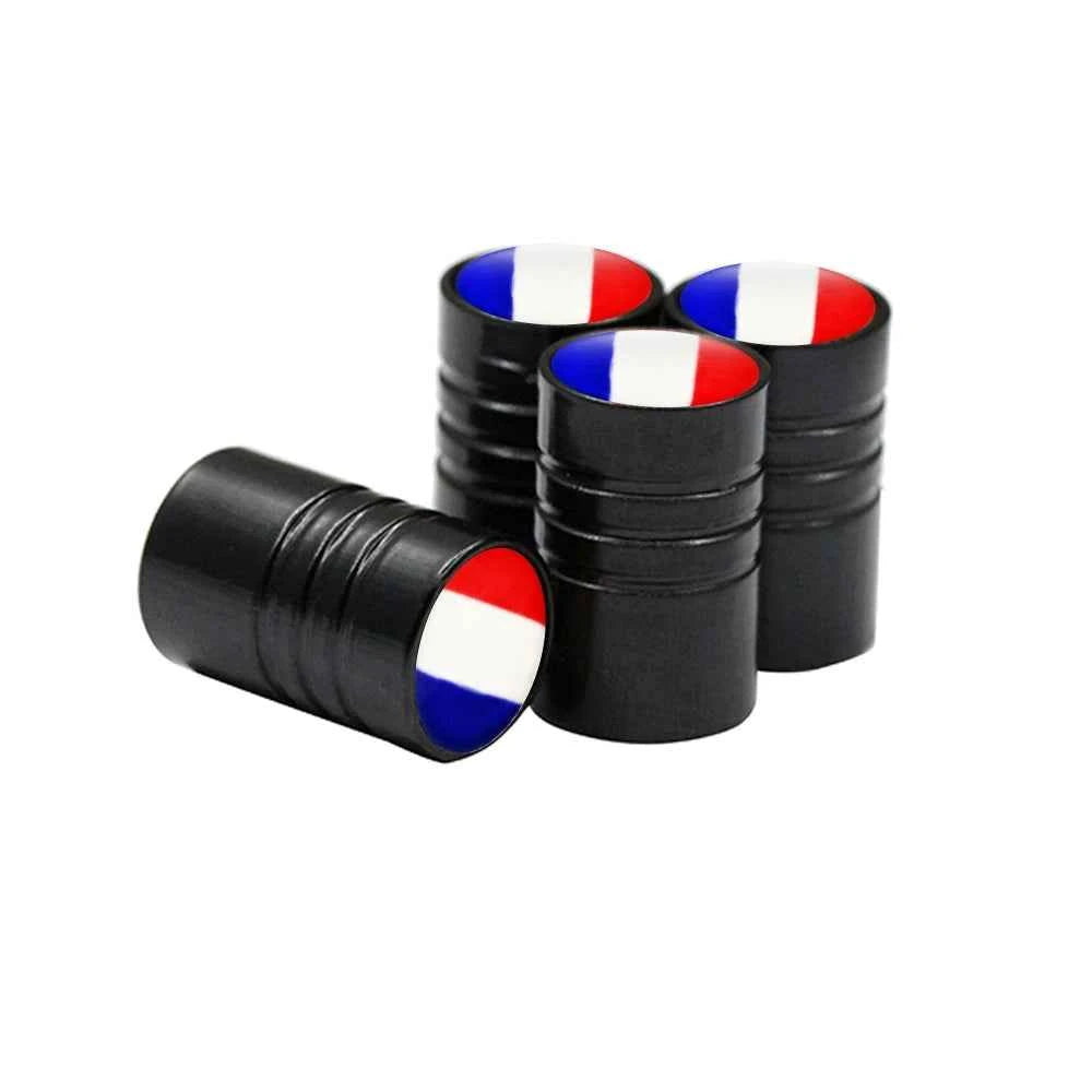 4PCS France Flag Car Wheel Air Cover Dust Proof Car Air Valve Stem Caps for Peugeot Citroen Opel Renault