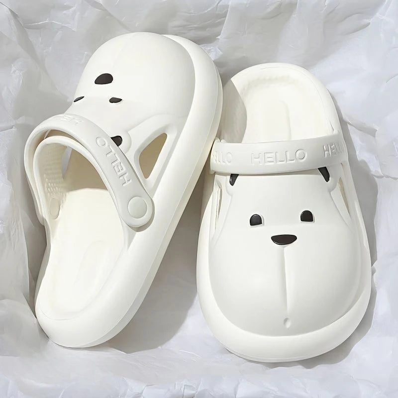 Shoes for Women 2025 Kawaii Cute Woman Slippers Round Toe Animal Cartoon Sandals Anime Slides Home Men Summer Mules House Indoor