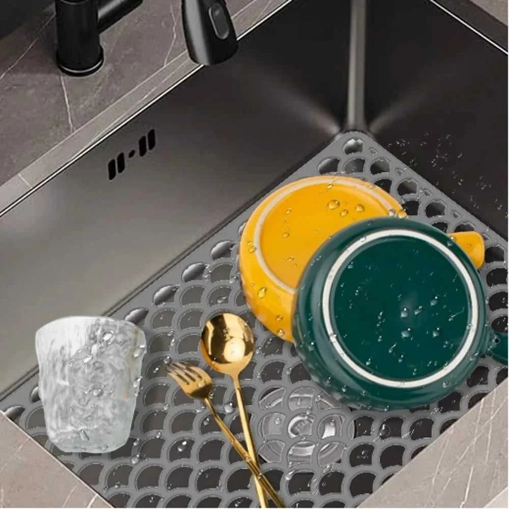 New Silicone Sink Protector Mat Anti Slip Multi Functional Non-slip Sink Mat Heat Resistant Foldable Dishes Drying Mats Kitchen The jack market .AU The jack market .AU $ 60 14:202732816#42cm Grey