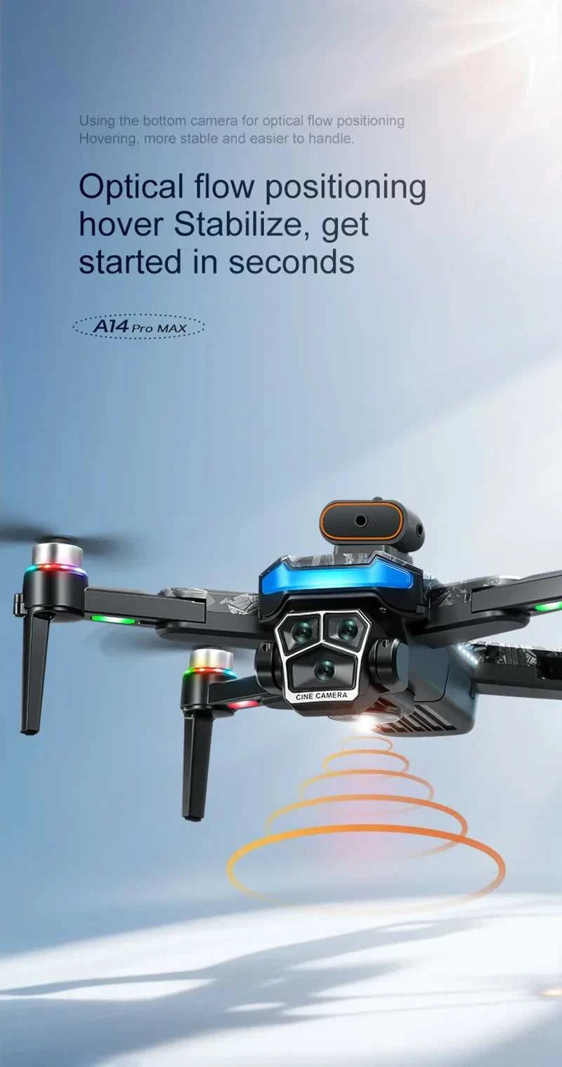 Drone A14Pro Max 8K HD Three Camera Brushless Optical Flow Obstacle Avoidance Foldable Quadcopter UAV 4.5-inch Large Screen Toys The jack market .AU The jack market .AU Drones $ 48 14:10#Only Parking Apron