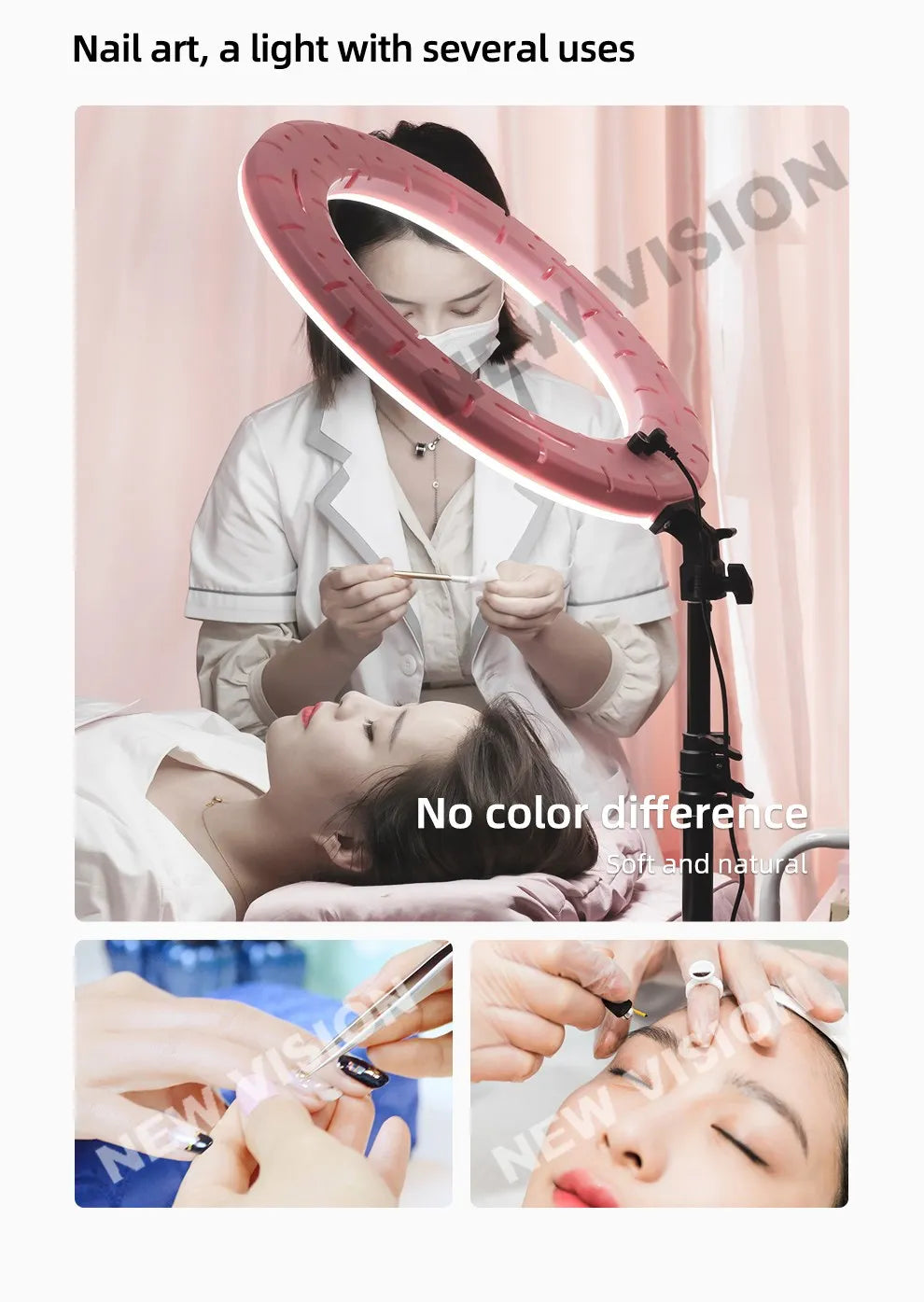 AMBITFUL 18" 21" 50W LED Ring Light Annular Lamp Bi-color 3000K-6000K  + Remote Control for Video YouTube Ringlight Makeup Light
