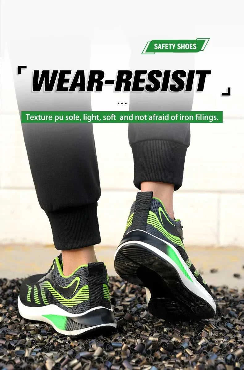 New 2024 Fashion Men Safety Shoes Steel Toe Sneakers Lightweight Anti-smash Anti-puncture Man Breathable Work Safety Boots The jack market .AU The jack market .AU Step Up Your Style: Trendy Shoes for Every Occasion! $ 98 14:175#Green;200000124:200000338