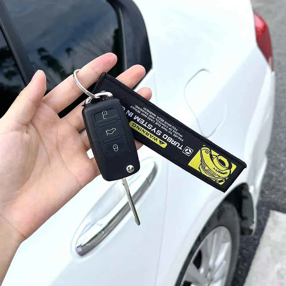 JDM Racing Keyring Embroidered Nylon Fabric Keychain Moto Keychain Car Key Tags for Nos Nightkids Keychain Motorcycle Initial D