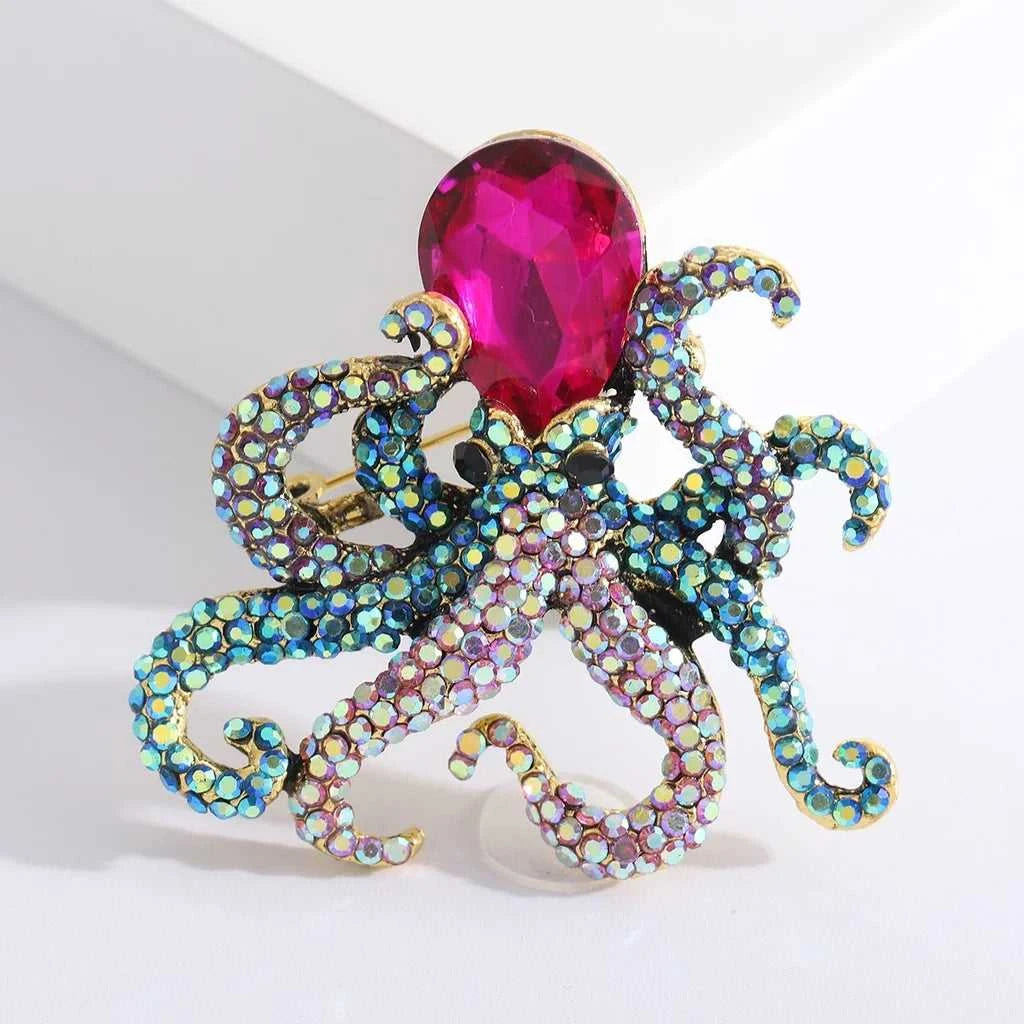 Octopus Enamel Pin Blue Rhinestones Octopus Brooches Pins For Women Men Cute Sea Animal Crystal Jewelry Accesseries Gift The jack market .AU The jack market .AU Jewellery & Chains $ 47 200001033:361181#Pin 1
