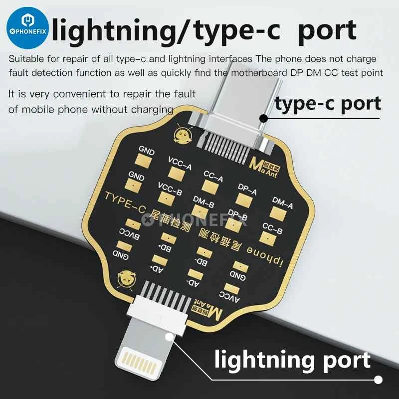 Mechanic T824 Type-C & Lightning Tail Insertion Tester for iPhone, iPad & Android - Fast, Accurate Connectivity Check