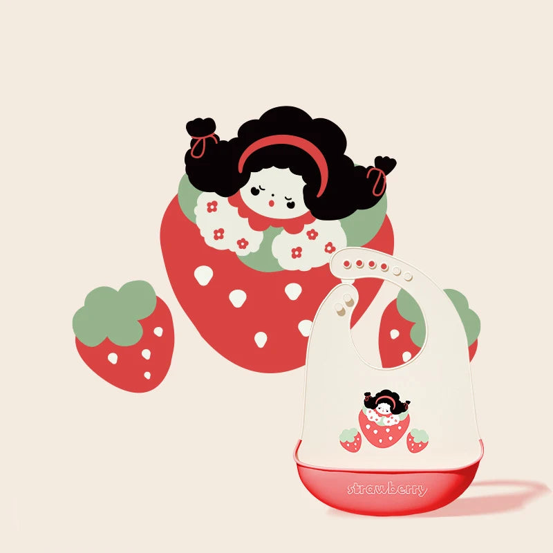 Silicone Baby Bib Waterproof Kids Boy Girl Feeding Stuff Adjustable Feeding Apron Food Grade Cartoon Burp Scarf Toddler Burp Bib