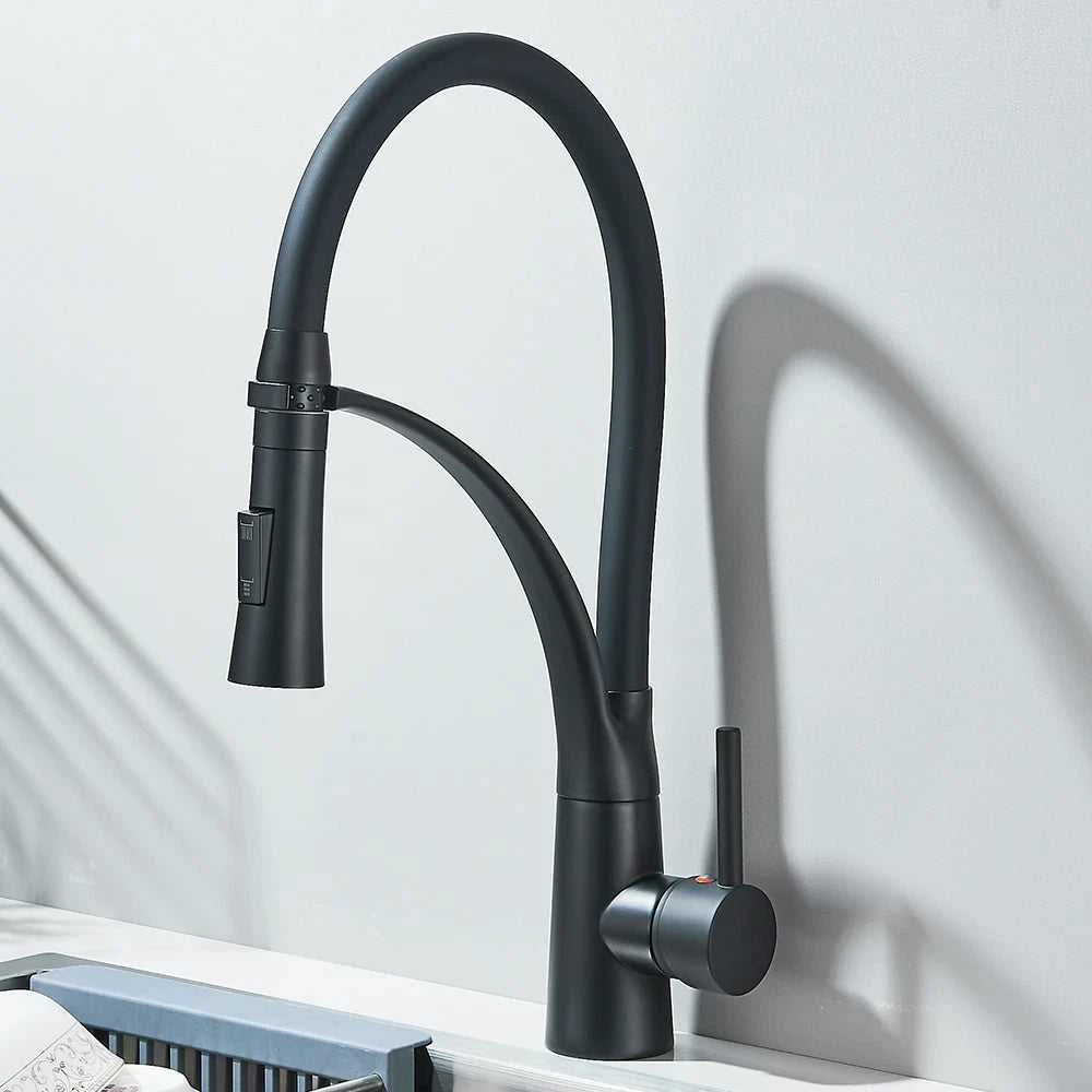 Black Rubber Kitchen Faucet Mixer Tap Rotation Pull Down Stream Sprayer Taps Hot Cold Water Tap One Handle Kitchen Tap The jack market .AU The jack market .AU Home $ 88 14:193#Matte Black;200007763:201336106
