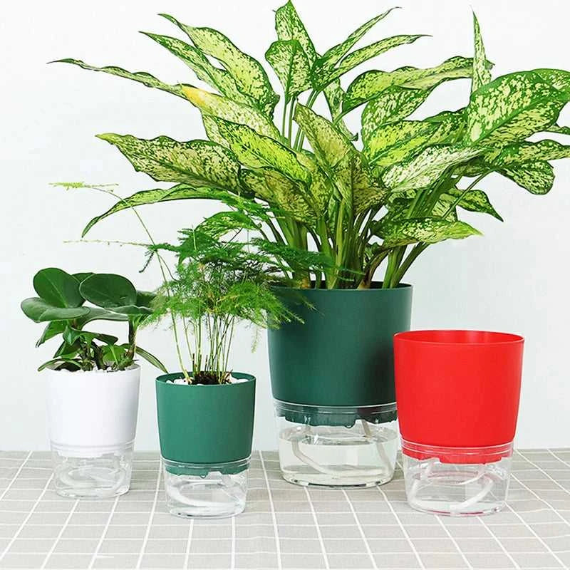 Watering Planter Handmade 2 Layer Self Watering Plant Flower Pot Water Container Round Flowerpot Home Garden Decor Dropshiping The jack market .AU The jack market .AU Home $ 21 14:29#green
