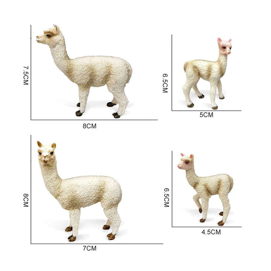 Realistic Farm World Alpaca Animal Model Figures Llama Toy Figurine Zoo Education Collection Home Decor Playset Kids Gifts