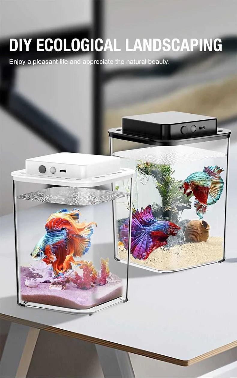 Desktop fish tank, new aquarium, lazy person, no water change, self circulating ecological fish tank, living room, small ecologi The jack market .AU The jack market .AU Fishing Gear $ 34 14:100018786#black