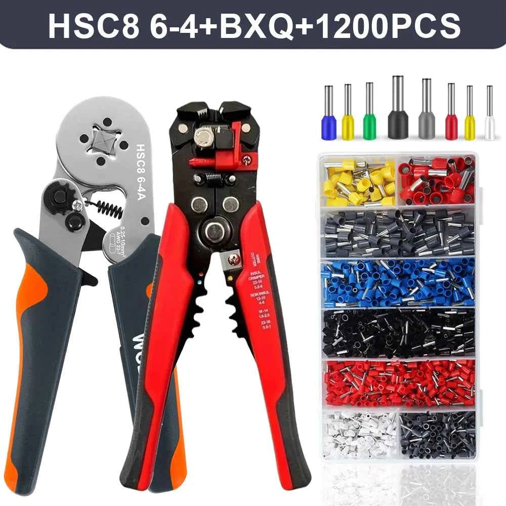 Wire Stripper Ferrule Crimping Tool HSC8 6-4/6-6 Electrical Crimper Plier For Wire End Crimp Tube Terminals Electrical Circuit
