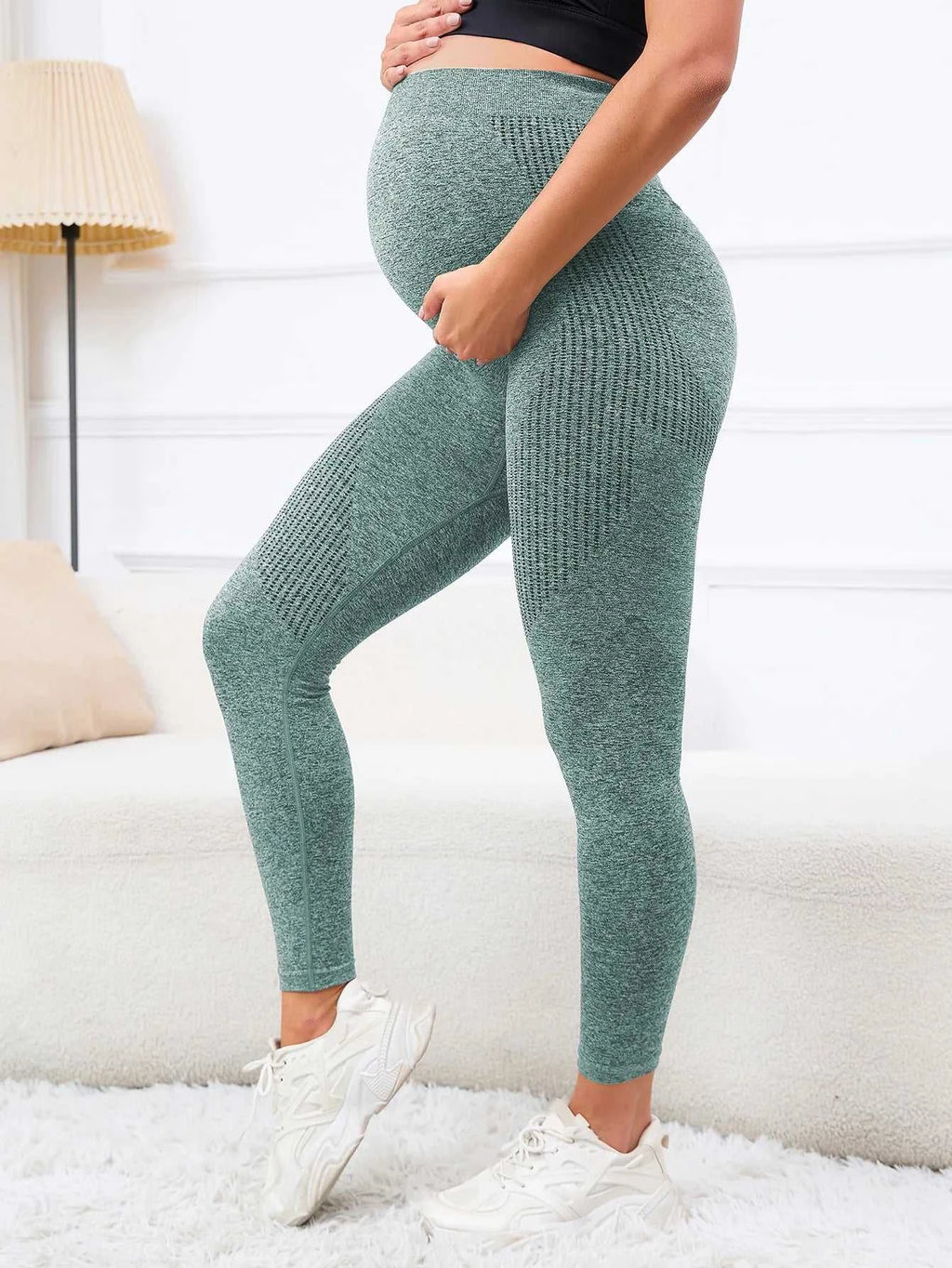 Pregnant Women's Thin Bottoming Pants Spring And Summer New Maternity High Elastic Belly Support Pants The jack market .AU The jack market .AU Mum & Kids: Essential Products for Every Family $ 34 14:200004890#Black-Grey;200000855:361386