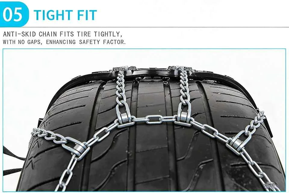 Car Snow Chains Universal Easy Install Tire Anti-Slip Chains for SUV Sedan Ice Snow Muddy Road Durable Emergency Traction Chains