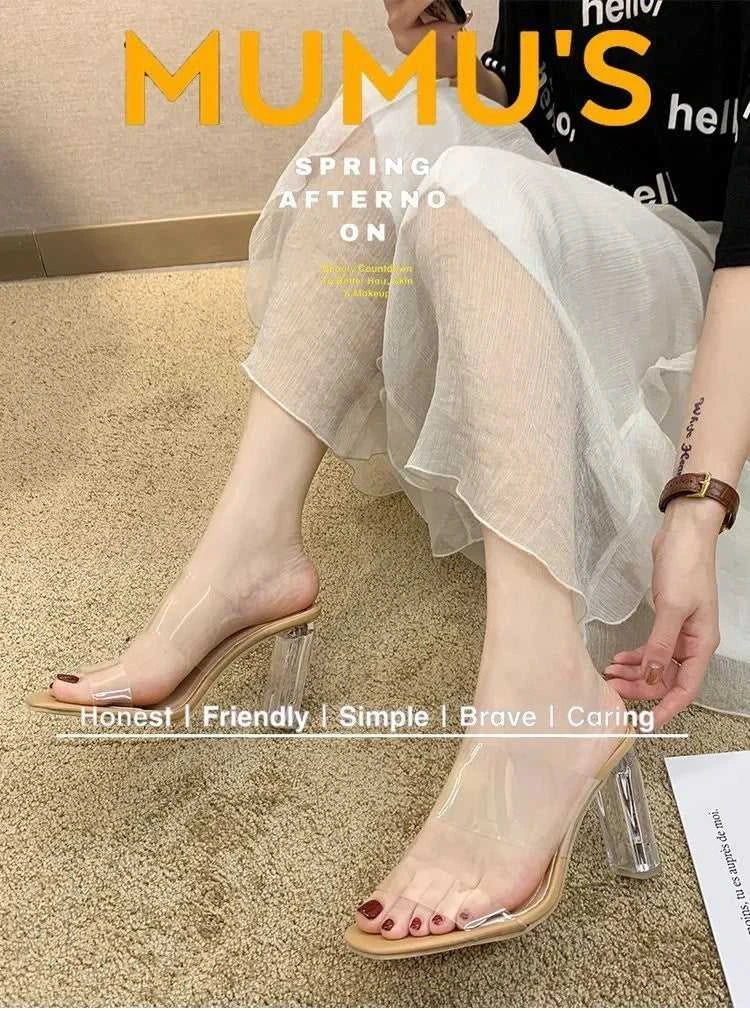 Transparent High Heels Women Square Toe Sandals Summer Shoes Woman Clear High Pumps Wedding Jelly Buty Damskie Heels Slippers The jack market .AU The jack market .AU Step Up Your Style: Trendy Shoes for Every Occasion! $ 72 14:193#Apricot color 5CM;200000124:100013888