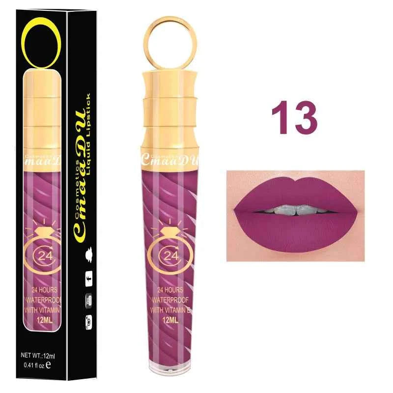 1 Pcs Matte Lip Gloss Waterproof Selection Spiral Glossy Lipstick Long-lasting Non-stick Cup Non-fading Exquisite Gift
