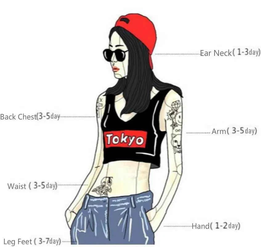 Big Size Anime Curse Mark Temporary Tattoo - Waterproof Body Art Sticker for Men & Women