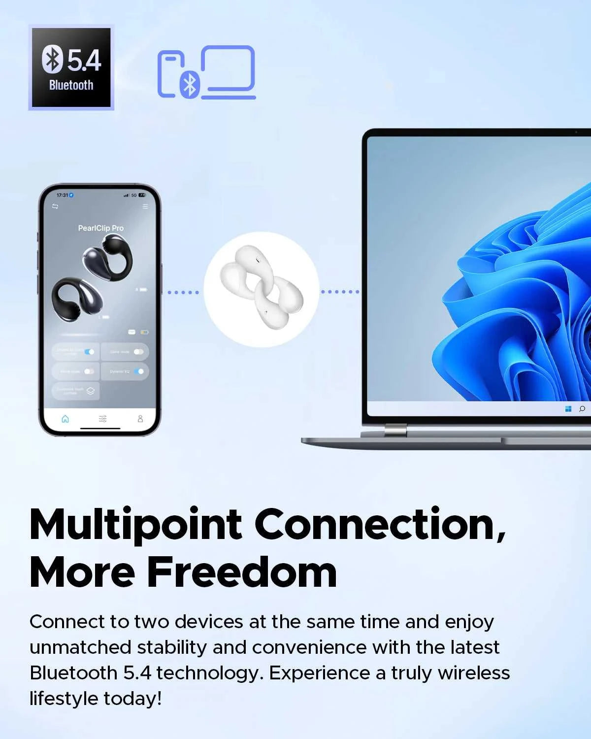 SoundPEATS PearlClip Pro Open Ear Earbuds Wireless Headphones Bluetooth 5.4 Earphones Ultra-Comfort Clip On Ear Buds 24 Hrs Play The jack market .AU The jack market .AU Accessories Electronics $ 102 14:193#Black