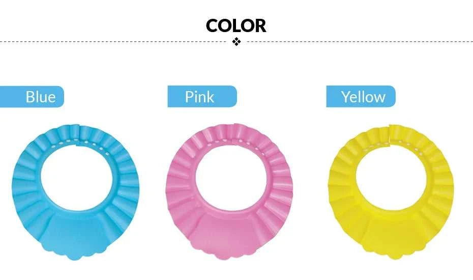 Adjustable Baby Bath Cap with Visor Hat - Waterproof Shower Protection Shampoo Splashguard Hair Wash Shield for Infants