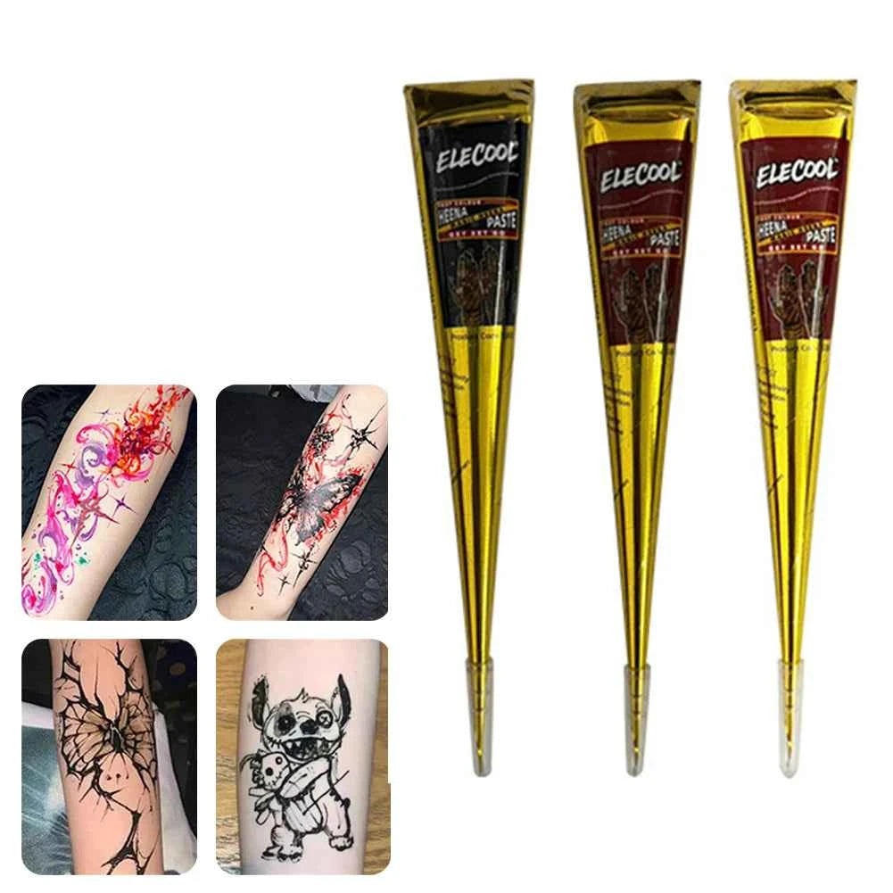 Henna Magic Henna Cones - Vibrant Indian Body Art Paste for Stunning Temporary Tattoos
