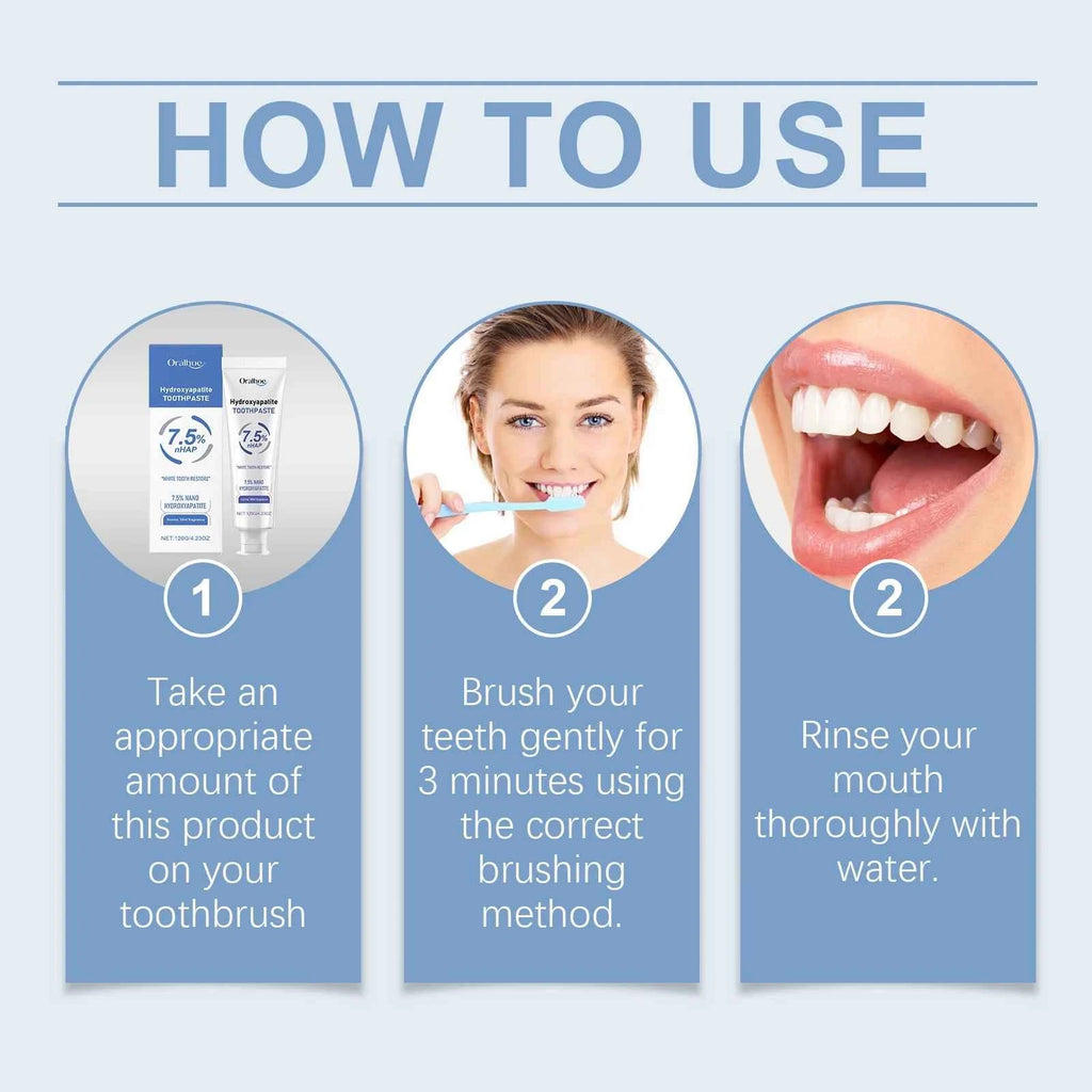 BrightSmile Hydroxyapatite Toothpaste - Mint Flavor, Breath Freshening, Stain Removal, Gum Repair, Teeth Whitening