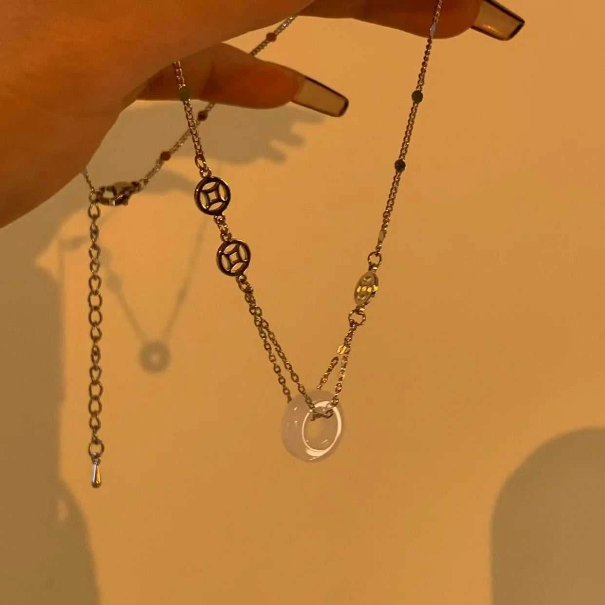 New Chinese Style Stone Buckle Necklace New Female Minority Design Sense Clavicle Chain Neck Chain Aesthetic Jewelry The jack market .AU The jack market .AU Jewellery & Chains $ 55 200001034:17053024#silver