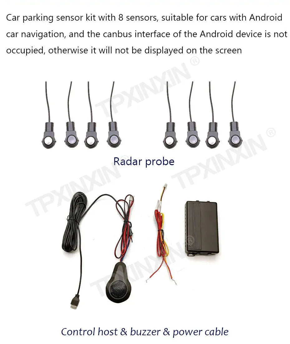 Auto parts Android navigation Car Parking Sensor Kit Reverse Backup Radar Sound Alert Indicator Probe System 4 Probe Beep Sensor